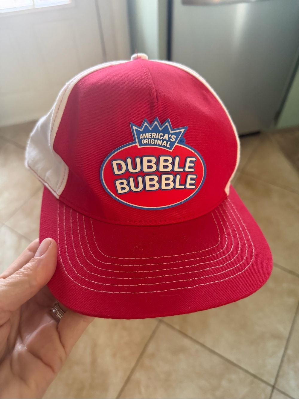 Brisco Dubble Bubble Red and White Snapback Hat Trucker cap